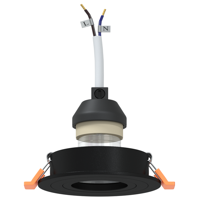 Faretti incassati 6 pz Rotondi GU10 Nero Ø91 mm