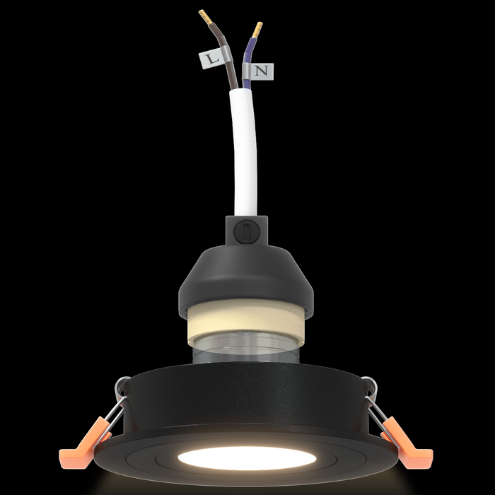 Fari incassati 12 pz Rotondo GU10 Nero Ø91 mm
