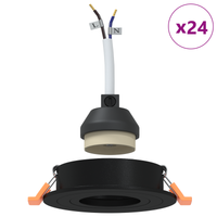 Faretti incassati 24 pz Rotondi GU10 Nero Ø91 mm