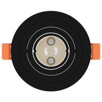 Faretti incassati 24 pz Rotondi GU10 Nero Ø91 mm