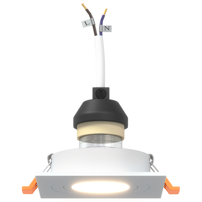 Faretti Incassati 12 pcs Quadrati GU10 Bianchi 91x91 mm