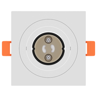 Faretti Incassati 12 pcs Quadrati GU10 Bianchi 91x91 mm