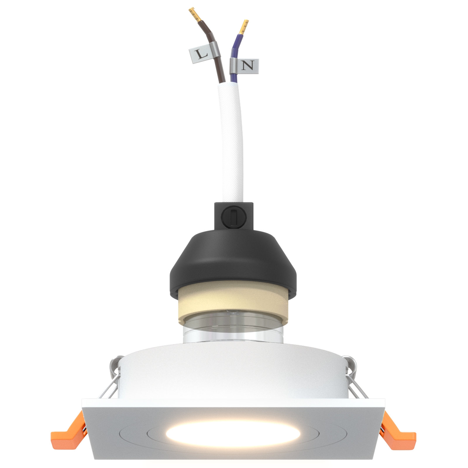 Fari incassati 24 pz Quadrati GU10 Bianchi 91x91 mm