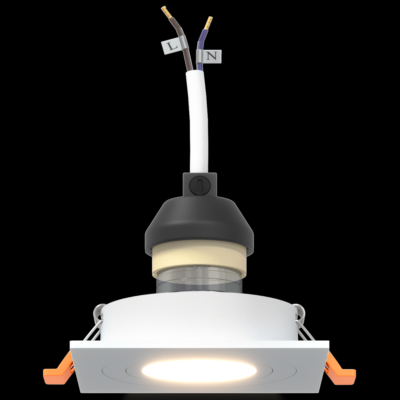 Fari incassati 24 pz Quadrati GU10 Bianchi 91x91 mm