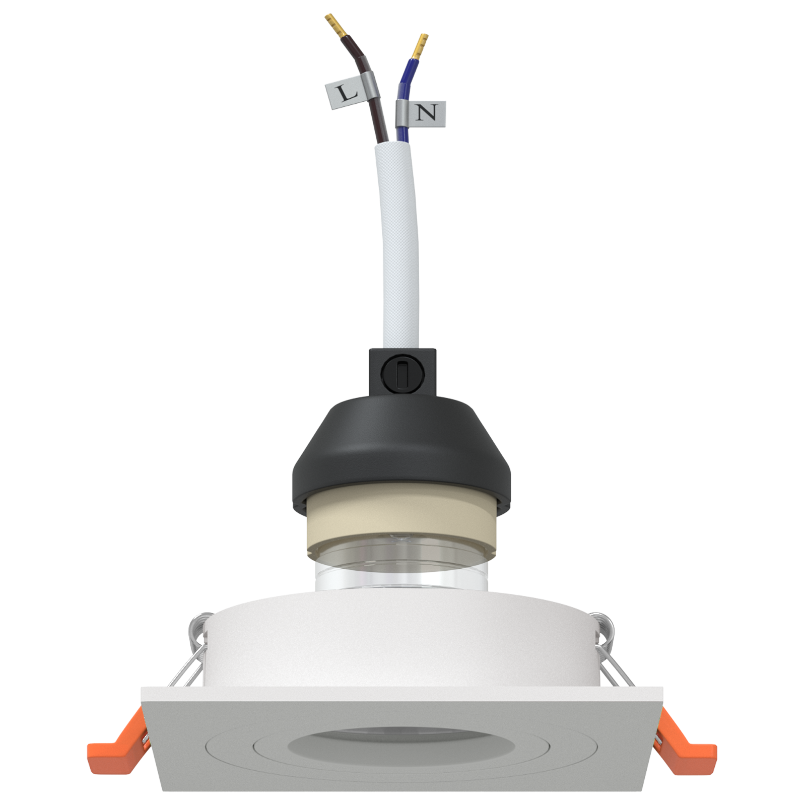 Fari incassati 24 pz Quadrati GU10 Bianchi 91x91 mm