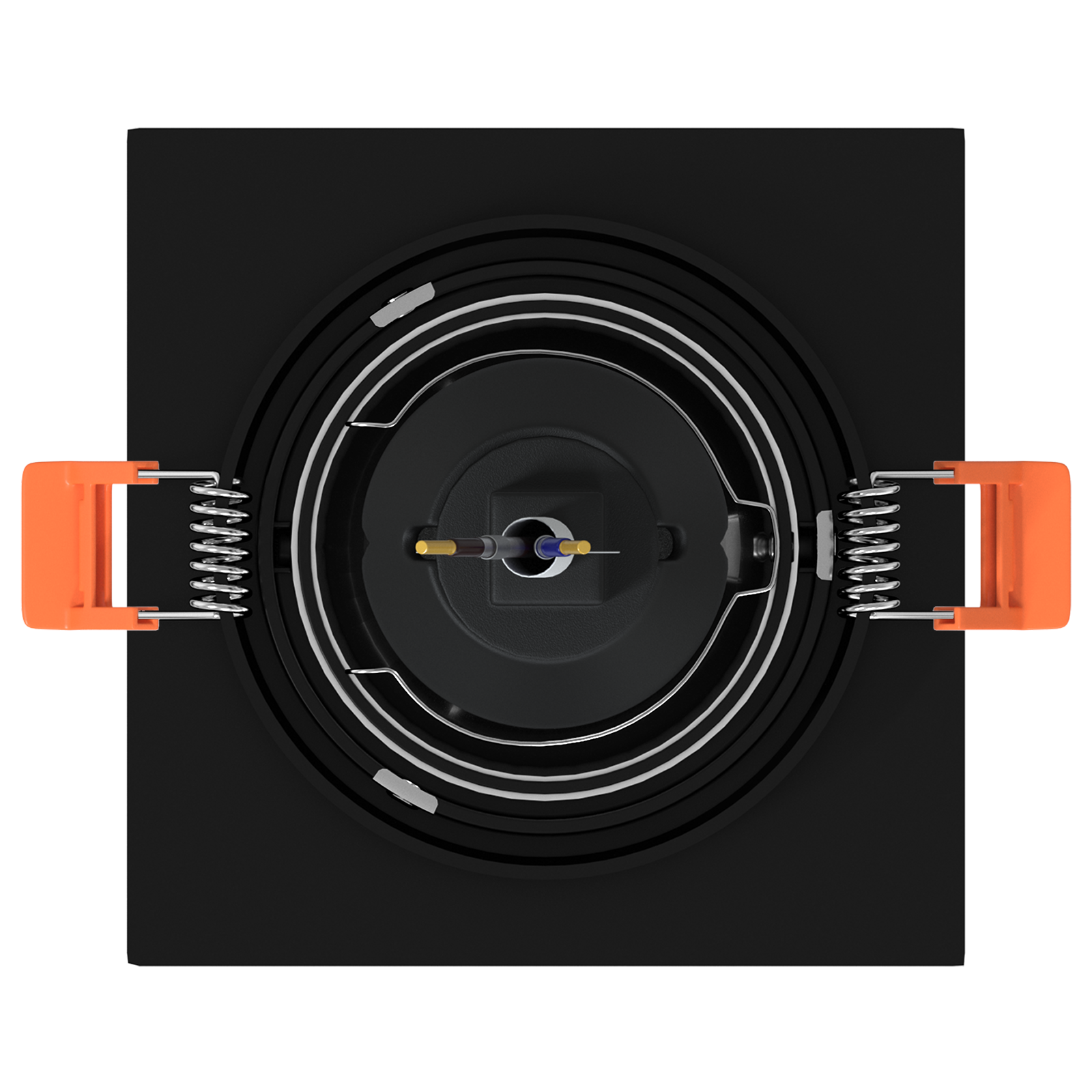 Faretti Incassati 6 pz Quadrato GU10 Nero 91x91 mm