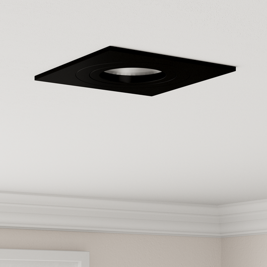 Faretti Incassati 6 pz Quadrato GU10 Nero 91x91 mm