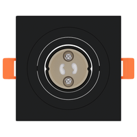 Faretti incassati 12 pz Quadrato GU10 Nero 91x91 mm