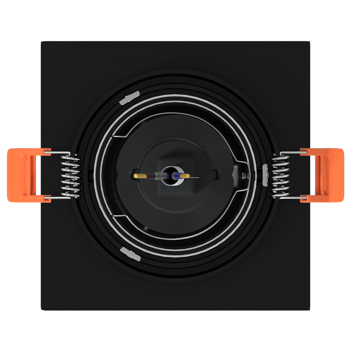 Faretti incassati 12 pz Quadrato GU10 Nero 91x91 mm