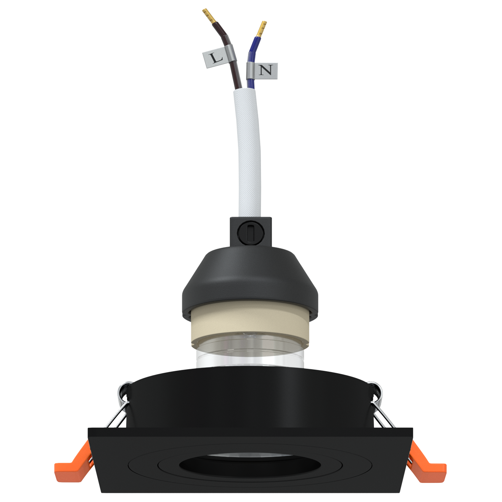 Faretti incassati 12 pz Quadrato GU10 Nero 91x91 mm