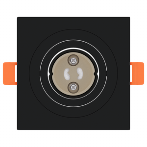 Faretti incassati 24 pz Quadrato GU10 Nero 91x91 mm