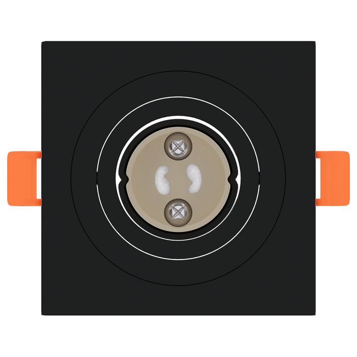 Faretti incassati 24 pz Quadrato GU10 Nero 91x91 mm