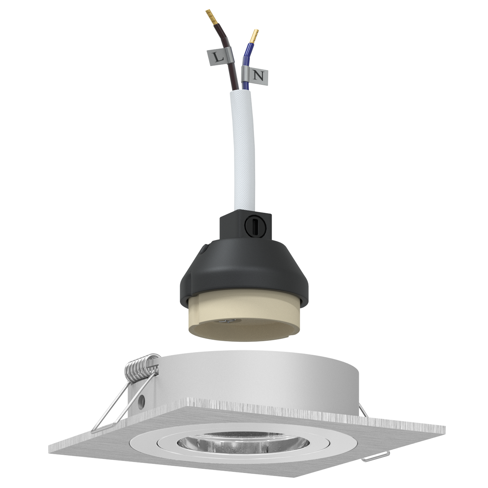 Faretti Incassati 6 pz Quadrati GU10 Argento 91x91 mm