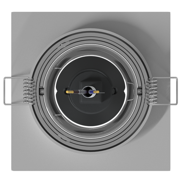 Faretti Incassati 6 pz Quadrati GU10 Argento 91x91 mm