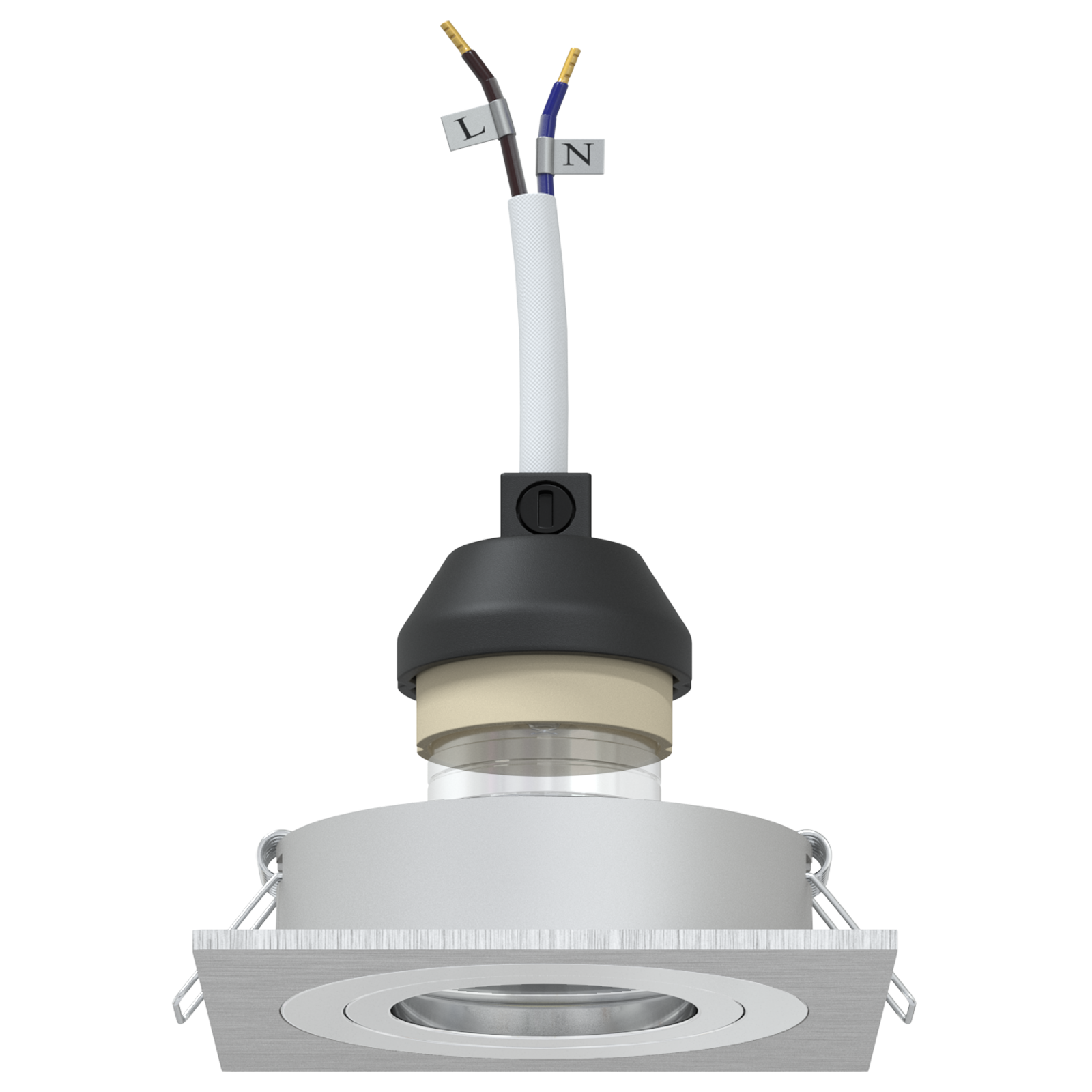 Faretti Incassati 6 pz Quadrati GU10 Argento 91x91 mm