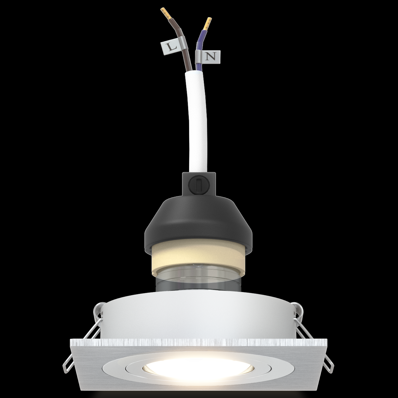Fari Incassati 24 pz Quadrati GU10 Argento 91x91 mm