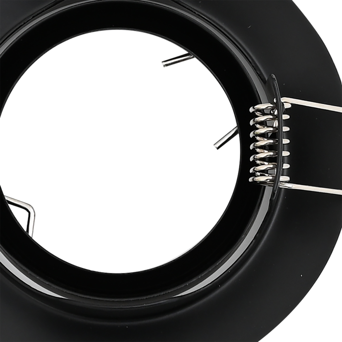 Faretti incassati 6 pezzi Tondo GU10 Nero Ø90 mm Acciaio