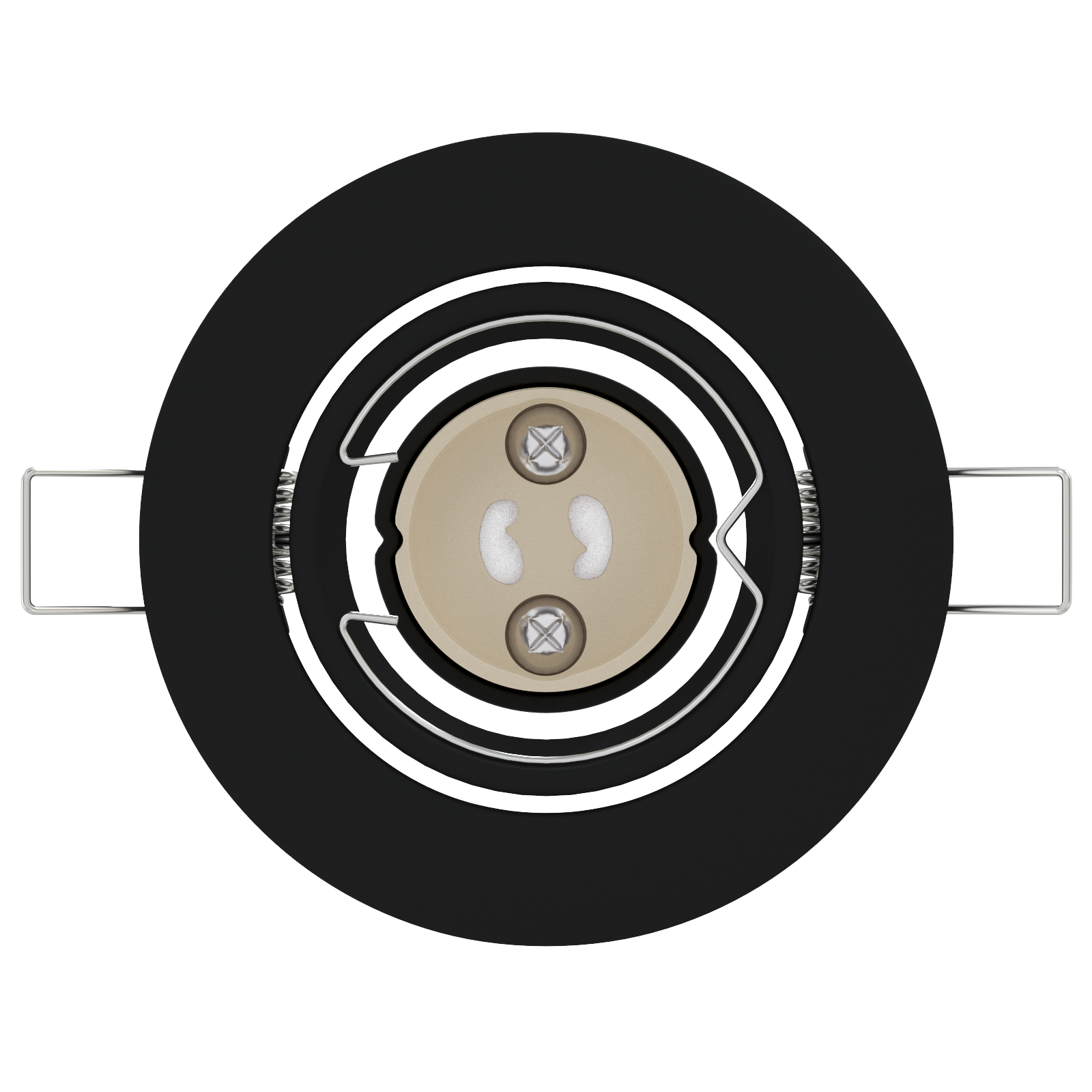 Faretti incassati 6 pezzi Tondo GU10 Nero Ø90 mm Acciaio