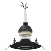 Faretti incassati 6 pezzi Tondo GU10 Nero Ø90 mm Acciaio