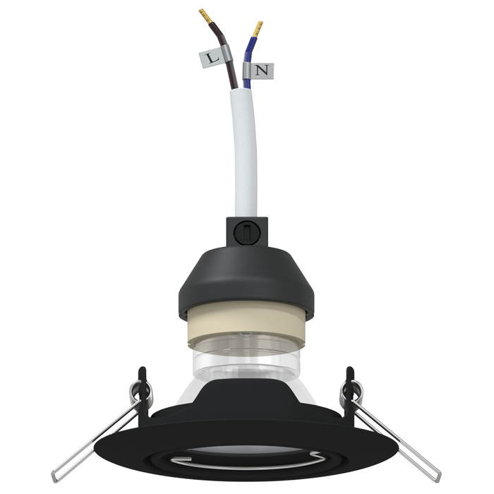 Faretti incassati 6 pezzi Tondo GU10 Nero Ø90 mm Acciaio