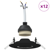 Faretti da incasso 12 pcs Rotondi GU10 Neri Ø90 mm Acciaio