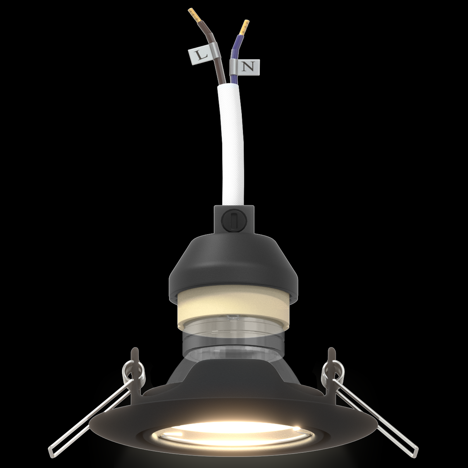 Luci Incassate 24 pz Rotonde GU10 Nere Ø90 mm Acciaio