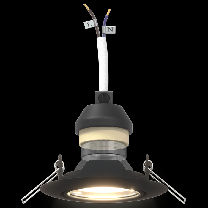 Luci Incassate 24 pz Rotonde GU10 Nere Ø90 mm Acciaio