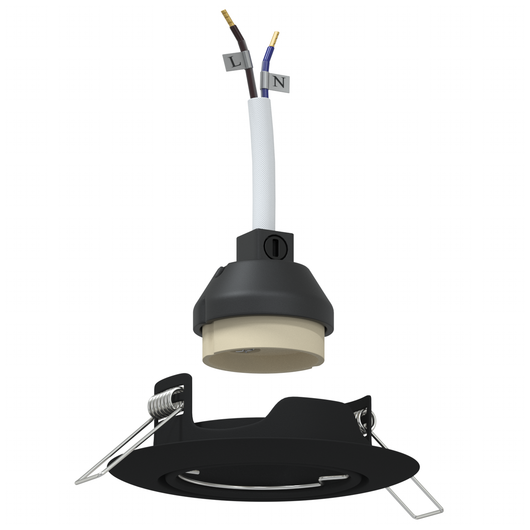 Luci Incassate 24 pz Rotonde GU10 Nere Ø90 mm Acciaio