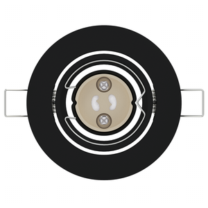 Luci Incassate 24 pz Rotonde GU10 Nere Ø90 mm Acciaio