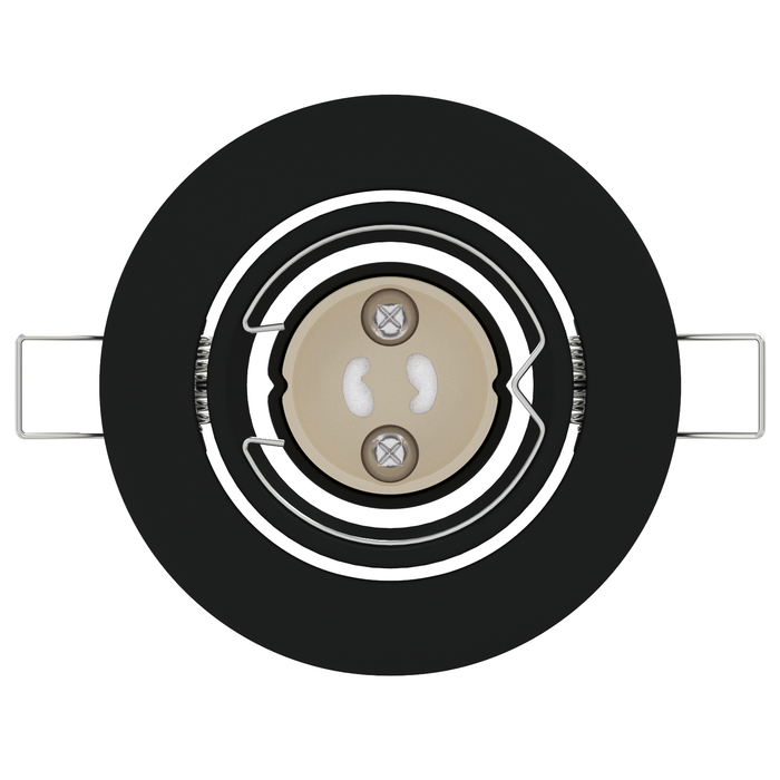 Luci Incassate 24 pz Rotonde GU10 Nere Ø90 mm Acciaio