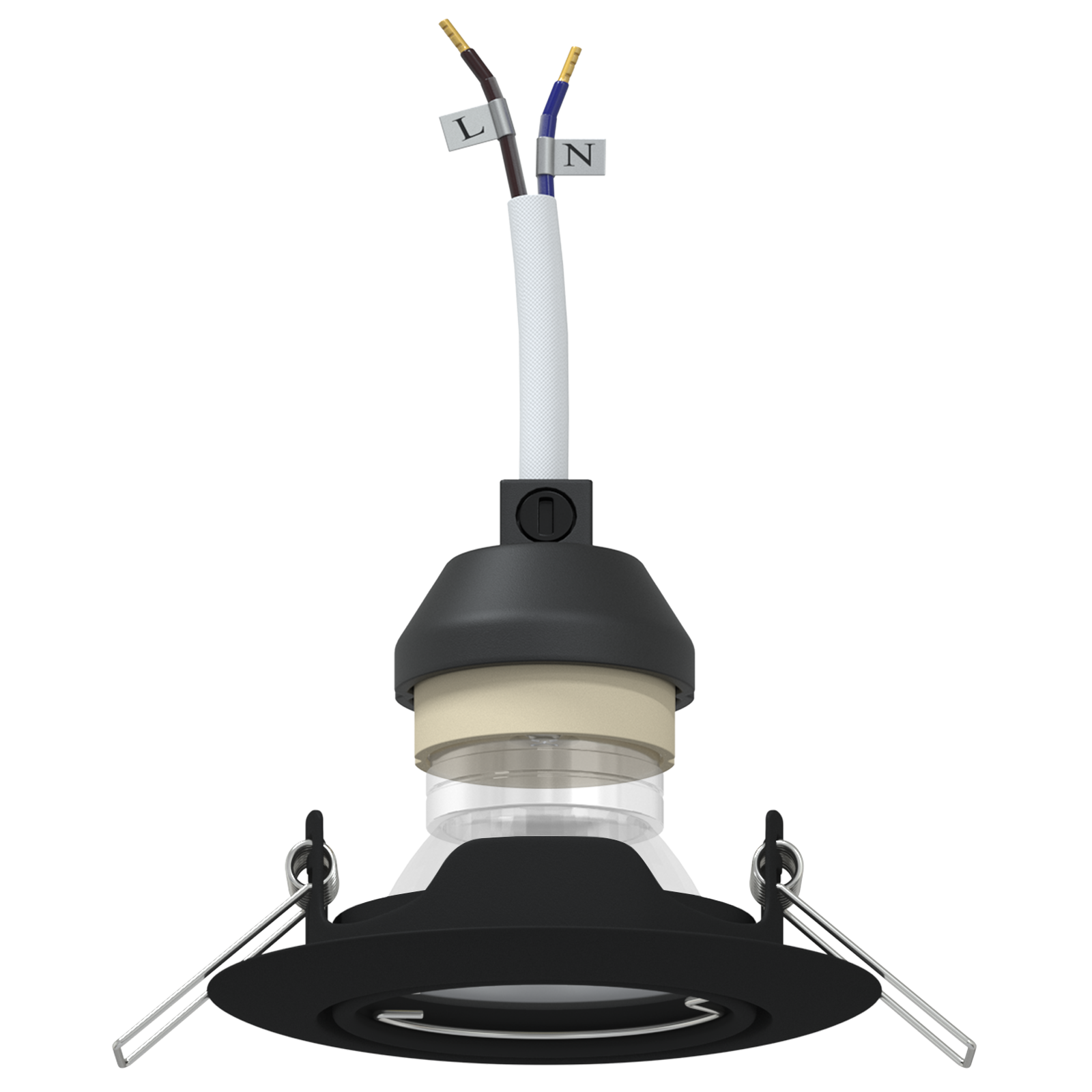 Luci Incassate 24 pz Rotonde GU10 Nere Ø90 mm Acciaio