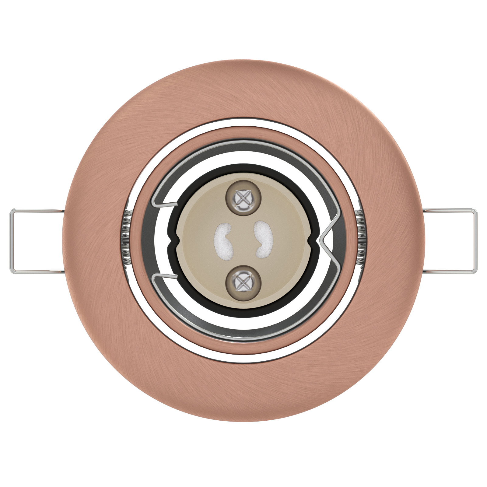 Faretti Incassati 6 pz Rotondi GU10 Rame Ø90 mm Acciaio