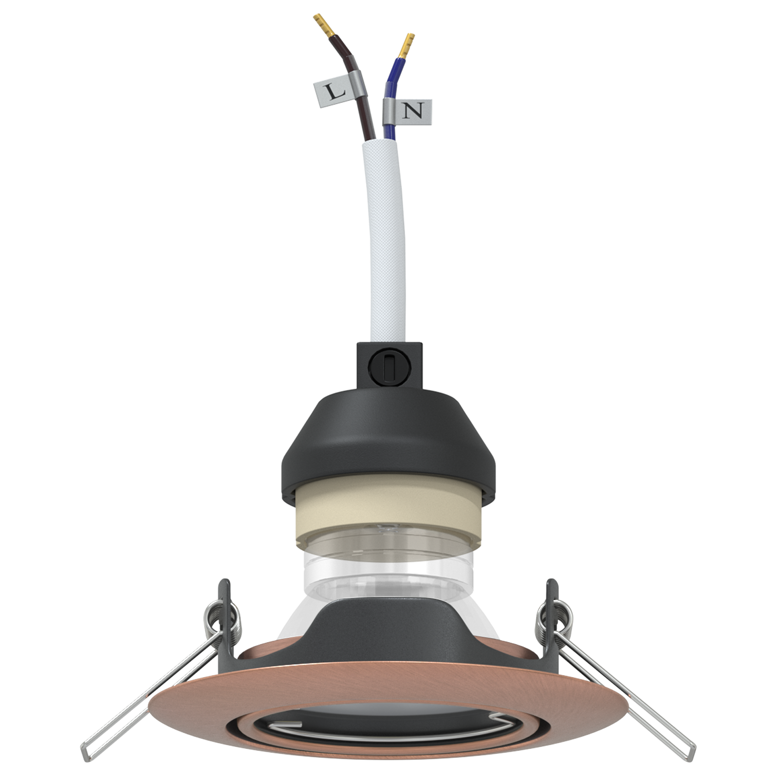 Faretti Incassati 6 pz Rotondi GU10 Rame Ø90 mm Acciaio