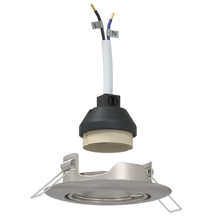 Faretti Incassati 24 pz Rotondo GU10 Argento Ø90 mm Acciaio