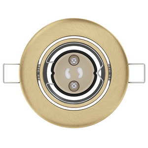 Spotlights Incassati 6 pz Rotondi GU10 Ottone Ø90 mm Acciaio