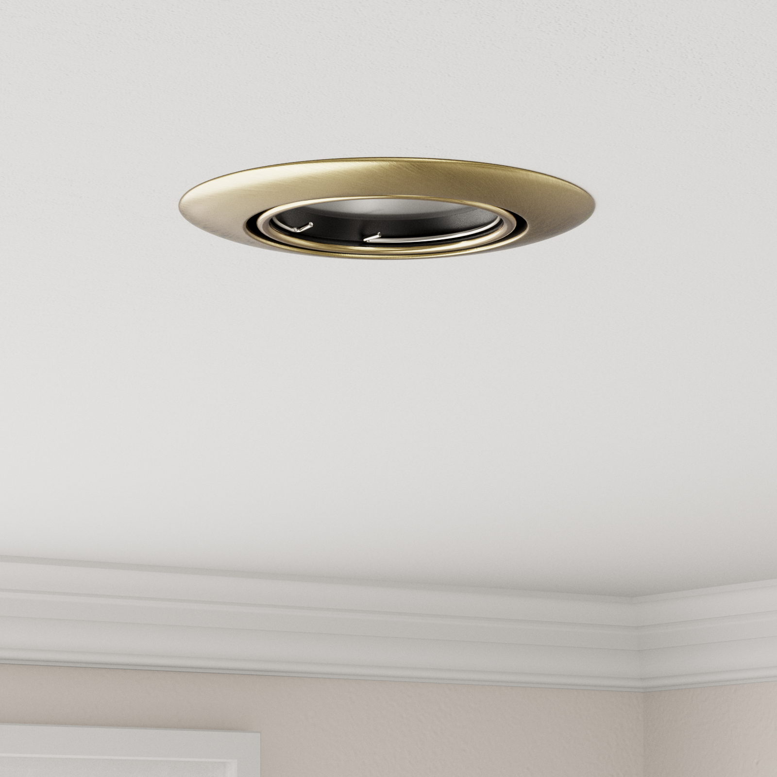 Spotlights Incassati 6 pz Rotondi GU10 Ottone Ø90 mm Acciaio