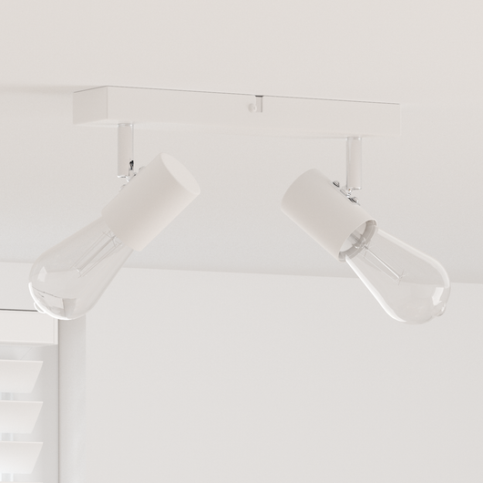Faretto da soffitto vitaXL 2 vie regolabile bianco E27