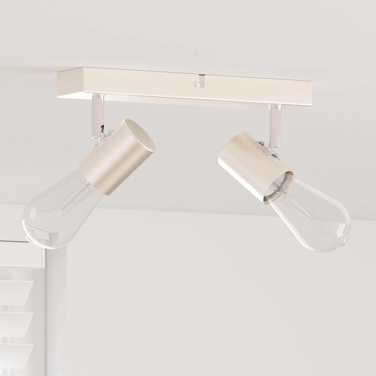 Faretti da soffitto 2 vie regolabili in nichel spazzolato E27