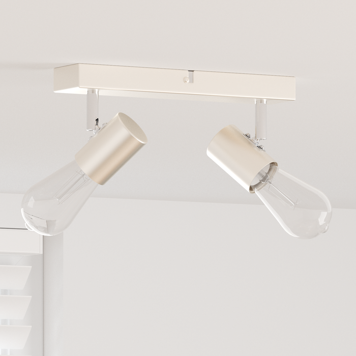 Faretti da soffitto 2 vie regolabili in nichel spazzolato E27