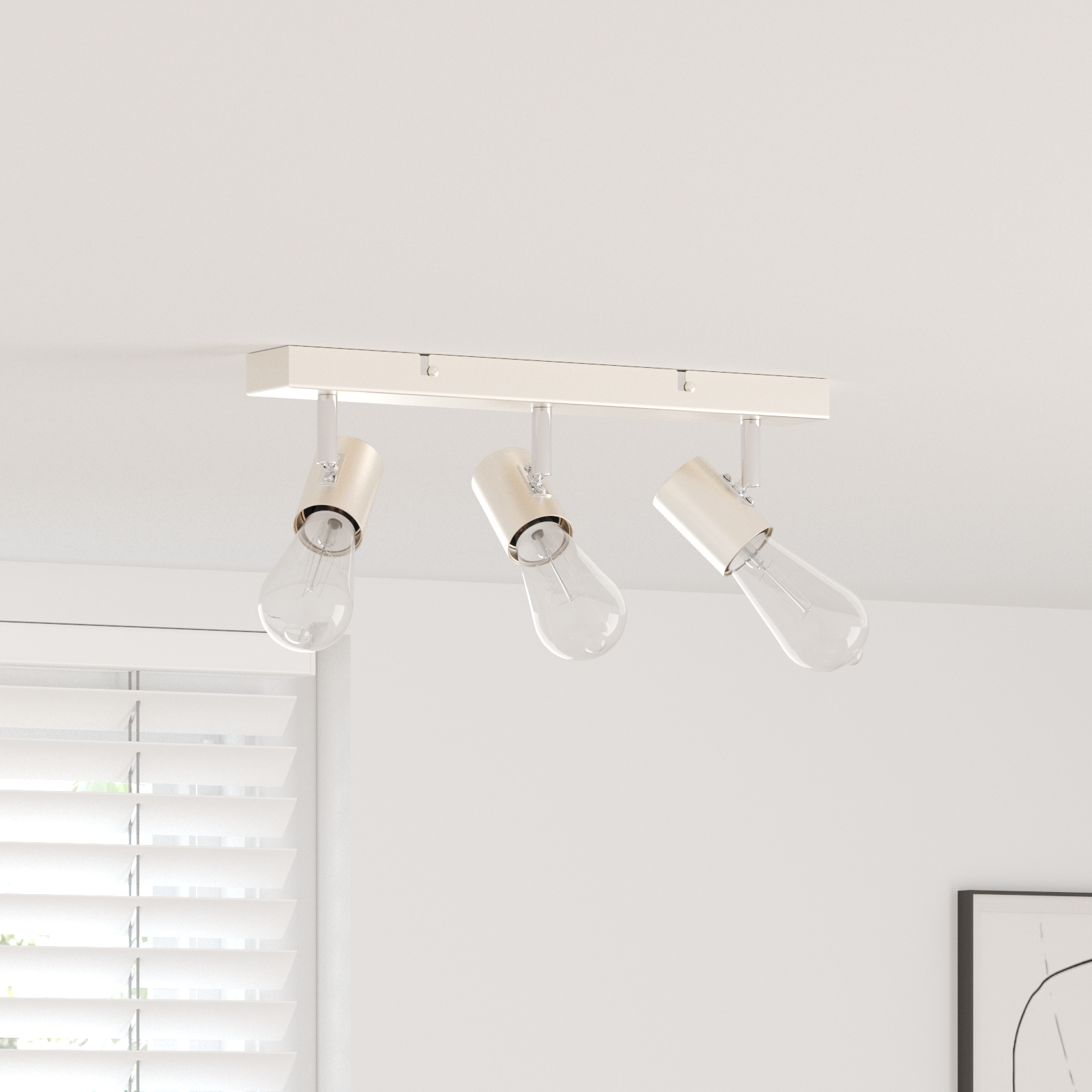 Faretto da soffitto 3 Vie Regolabile Nichel Spazzolato E27