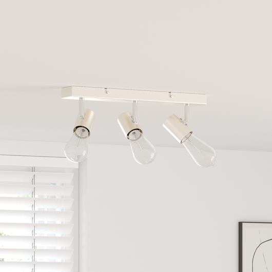 Faretto da soffitto 3 Vie Regolabile Nichel Spazzolato E27