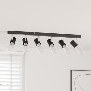 Faretti da soffitto 6 vie regolabili neri E27