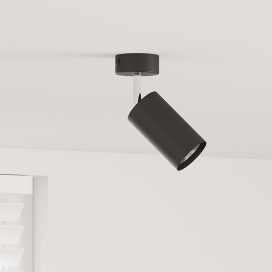 Faretto da soffitto 1 Via Regolabile Nero GU10