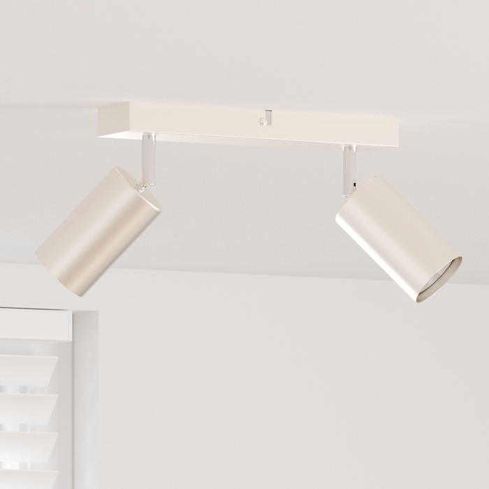 Faretto da soffitto 2 vie regolabili nichel spazzolato GU10