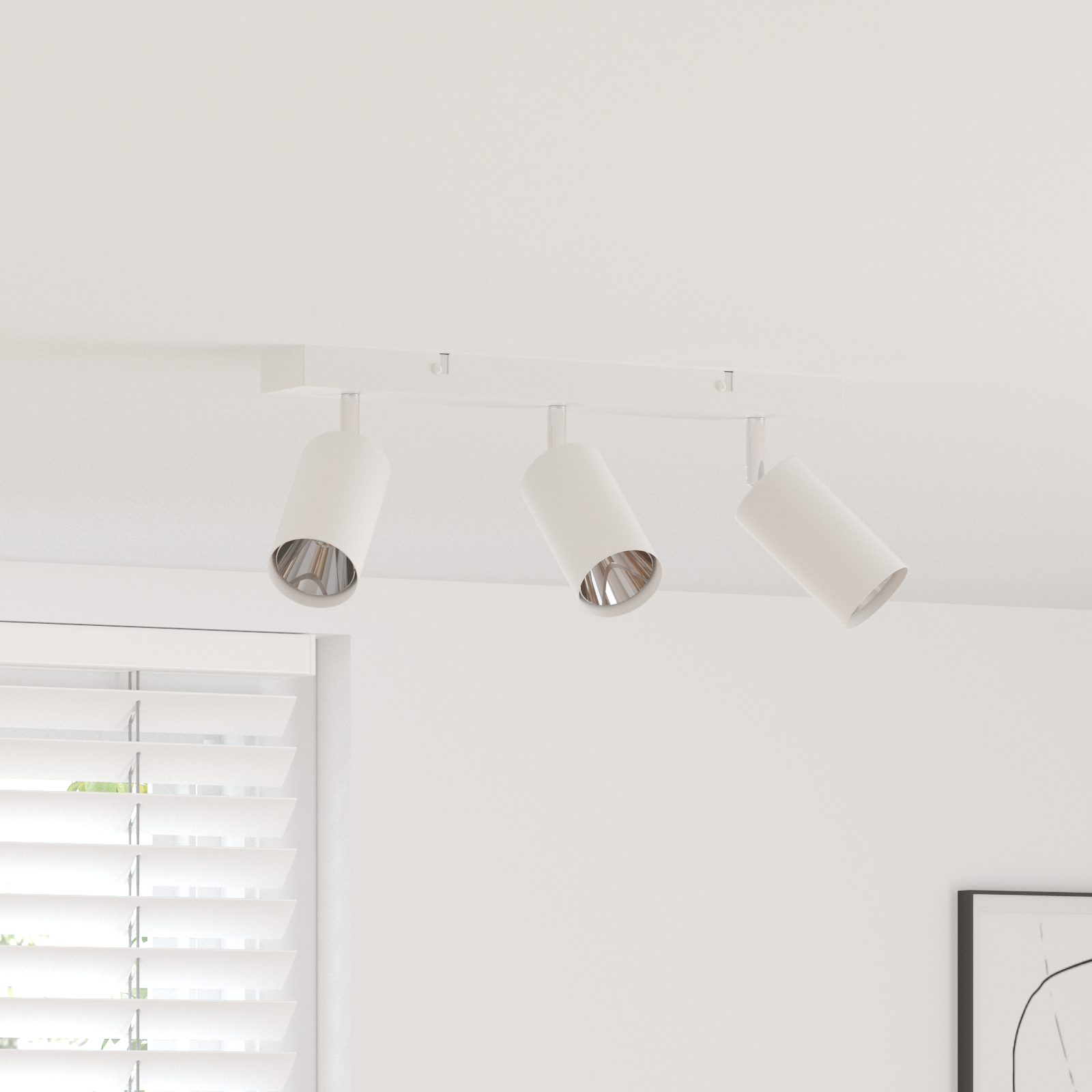 Farettone da soffitto 3 Vie Regolabile Bianco GU10