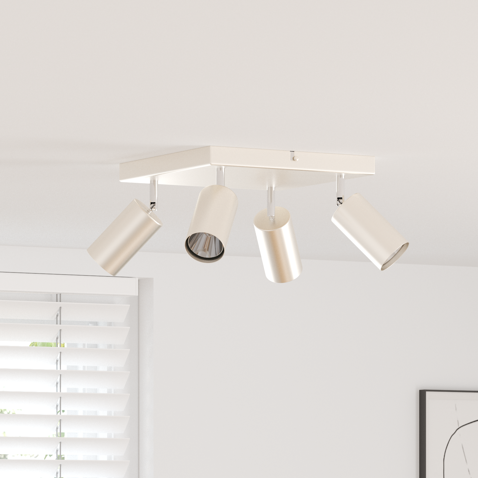 Faro da soffitto 4 Vie Regolabili Nichel Spazzolato GU10