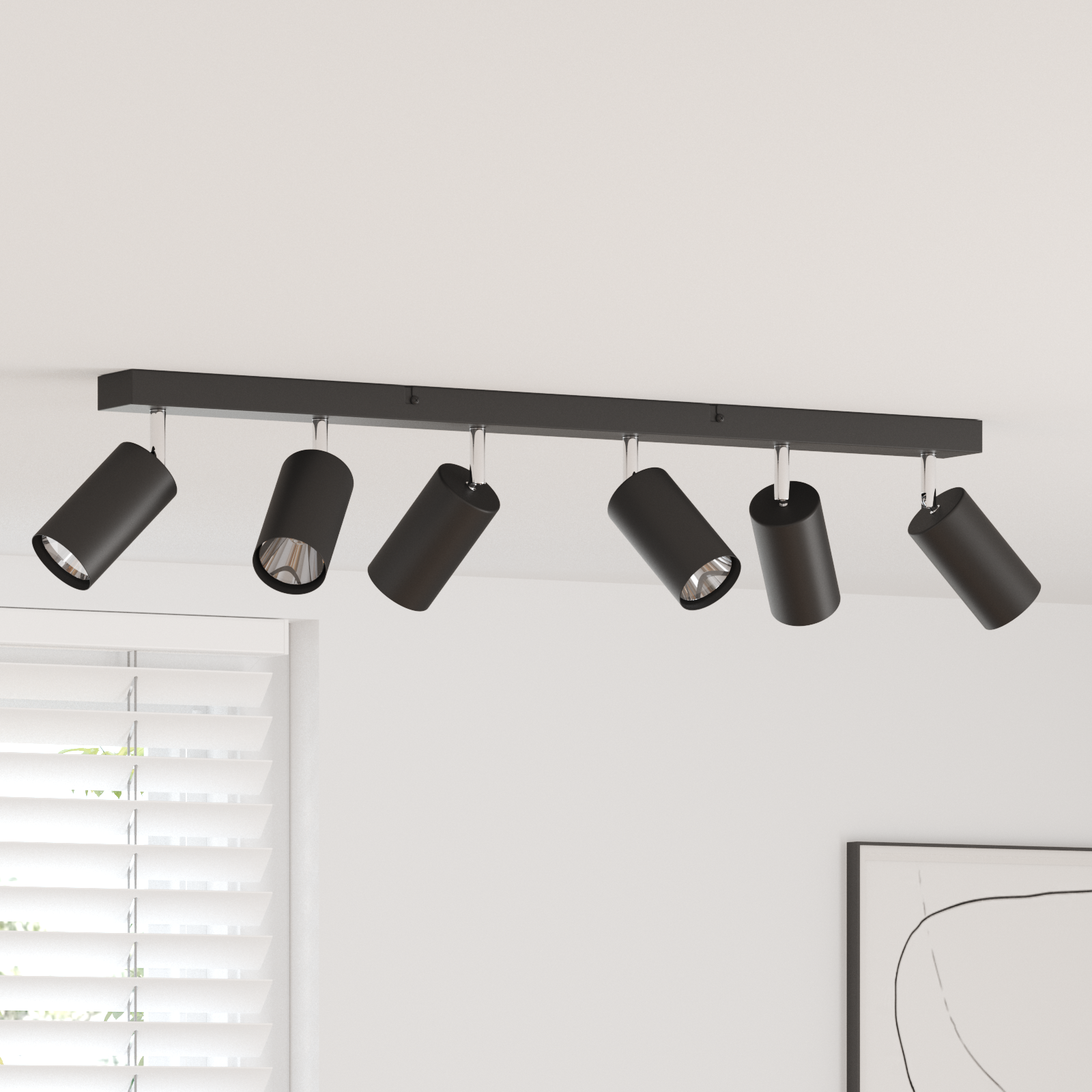 Faretti da soffitto 6 vie regolabili GU10 neri