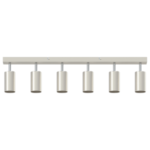 Faretto da soffitto 6 vie regolabili GU10 in nichel spazzolato