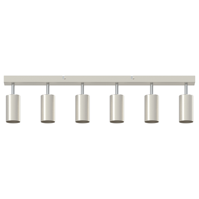 Faretto da soffitto 6 vie regolabili GU10 in nichel spazzolato