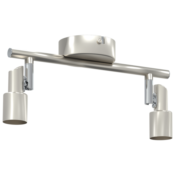 Faretto da Soffitto 2 Vie Regolabile Nickel Spazzolato GU10